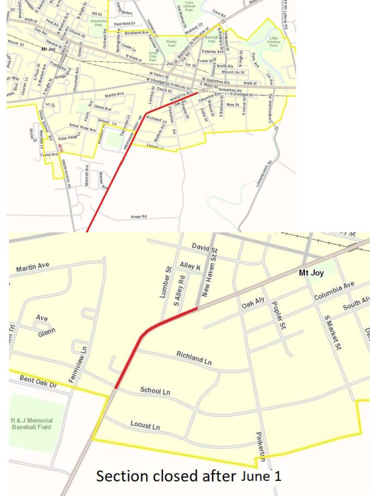 Press Release From PennDOT Mount Joy Borough PA